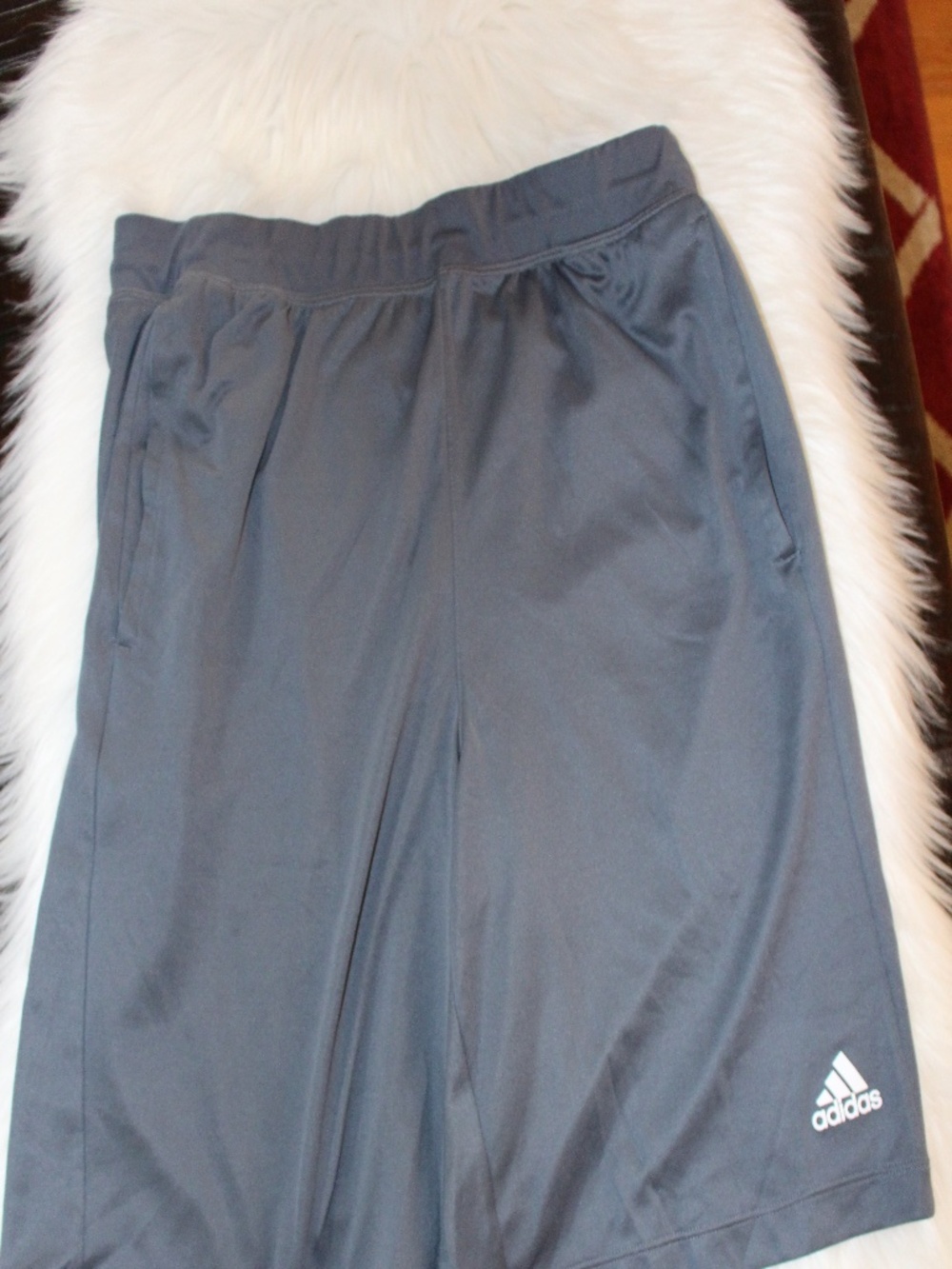 Adidas, dark gray shorts